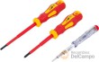 Blister de 2 destornilladores vde de electricista (ph2 x 100 - pl4 x 80 mm) + buscapolos 200-250 v - 140 mm.