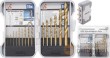 Estuche 15 brocas en espiral hss-titanio nitrurado (ø1,5 - 10 mm.) para metal