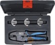 Estuche de alicate prensaterminales + 3 pares de mordazas mc3/mc4/tyco para conexiones de enchufes de paneles solares