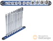 Regleta de 10 vasos extralargos 3/8" torx *tipo-e* (e6 - e7 - e8 - e10 - e11 - e12 - e14 - e16 - e18 - e20 x 200 mm.)