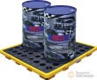 Recogedor de aceite de polietileno con rejilla para 4 bidones x 200 l