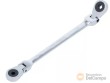 Llave doble carraca plana, articulada 270º torx tipo e (e6 x e8 mm)