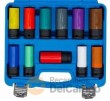 Estuche de 10 vasos largos 1/2" hex. de impacto con protector de plástico (15-17-19-21-22-23-24-27-7/8") + 2 especiales de mercedes benz y hyundai (17 - 21 mm) sustitucion tornillo antirrobo