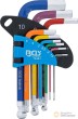 Blister 9 llaves acodadas cortas allen bola (1,5 - 10 mm) multicolor