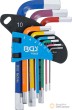Blister 9 llaves acodadas cortas allen (1,5 - 10 mm) multicolor