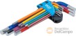 Blister 9 llaves acodadas largas allen (1,5 - 10 mm) multicolor