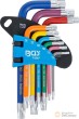 Blister 9 llaves acodadas cortas torx (t10 - t50) multicolor