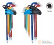 Blister 9 llaves acodadas extralargas torx (t10 - t50) y torx-h (t10h - t50h) multicolor con cabeza redondeada