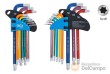 Blister 9 llaves acodadas largas torx (t10 - t50 ) multicolor con cabeza redondeada