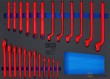 Bandeja de polifoam 3/3 para carro con 12 llaves estrella acodada de una boca bihex. + 12 llaves fijas de una boca con aislamiento vde hasta 1.000 v. según en 60900/iec 60900 (10 - 24 mm)