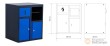 Armario de taller de 2 puertas y modulo para residuos para sistema modular de pared