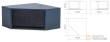 Armario colgante de taller esquinero con una puerta de tapa frontal, para sistema modular de pared