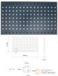 Panel perforado versión estándar 374 x 649 x 15 mm, para sistema modular de pared