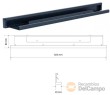 Regleta de proteccion para iluminación led para armarios colgantes y paneles perforados 80 x 624 x 40 mm, para sistema modular de pared