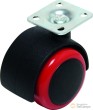 Ruedas de dirección dobles rojas/negras ø 50 mm.