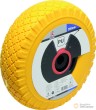 Rueda de poliuretano maciza para carretilla / carro, amarilla/negra, ø 260 mm. capacidad hasta 100 kgs.
