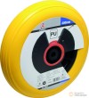 Rueda de poliuretano maciza para carretilla / carro, amarilla, ø 400 mm. capacidad hasta 150 kgs.
