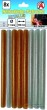 Blister 8 barras de cola termofusible de colores metálicos oro/plata, de 11 x 150 mm., kraftmann