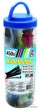 Bote 450 bridas de nylon de colores ( 50 uds de 100 x 2,5 mm. rojo-amarillo-verde-azul-negro + 150 x 2,5 mm. blanco-negro + 200 x 3,6 mm. blanco-negro) kraftmann.