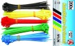 Blister 200 bridas de nylon de 5 colores, ( 2,4 x 100 mm.)