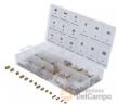 Estuche de 330 insertos roscados de laton para montaje a presión en orificos conicos (m2 x 0,4 - 0,5 - 0,7 - 0,8 mm / largo: 4 - 6 - 8 - 10 mm /ø 3,5 - 5 - 6 - 7 mm.)