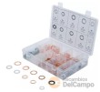 Estuche 250 arandelas de cobre-aluminio-nylon (ø 12 x 15 x 1.5 - 18 x 24 x 2.0 mm.) para tapon de carter motor, conductos de aceite a presion, etc
