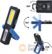 Lampara compacta articulada 180ª a bateria, led-cob delantera 5 w. - lateral 3 w. - 2000 mah.