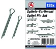 Estuche 135 pasadores de pua ( 1,6 x 25 - 2,4 x 25 - 2,4 x 38 - 3,2 x 25 - 3,2 x 32 - 3,2 x 50 mm) kraftmann