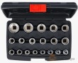 Estuche 19 vasos cortos 1/2" *gear-lock* - multicara (8-9-10-11-12-13-14-15-16-17-18-19-20-21-22-24-27-30-32 mm.)
