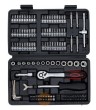 Estuche 130 pcs. vasos cortos 1/4" hex. "protorque" + puntas 1/4" y carraca