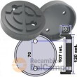 Plato de goma para plataformas elevadoras , ø 120 mm x 108 mm. x 33 mm.