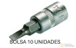 Bolsa 10 vasos cortos 1/4" punta plana, 3 mm