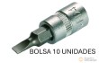Bolsa 10 vasos cortos 1/4" punta plana, 4,5 mm