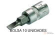 Bolsa 10 vasos cortos 1/4" punta plana, 5 mm