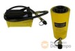 Conjunto de cilindro hidraúlico hueco 30 tn de presión, longitud 180 mm - carrera 100 mm - ø cilindro 114 mm - ø interior 33 mm + bomba hidraúlica de pedal ( 700 bar - 1.600 cm3)