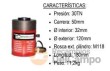 Cilindro hidraúlico hueco 30 tn de presión, longitud 180 mm - carrera 50 mm - ø cilindro 120 mm - ø interior 32 mm
