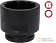 Vaso corto 1" de impacto bihex., 46 mm.