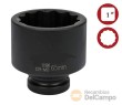Vaso corto 1" de impacto bihex., 65 mm