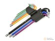 Blister de 9 llaves torx acodadas extralargas acero cr-v s2, con distintivo por color (t10-t50)