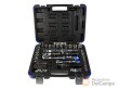 Estuche reforzado de 72 pcs. vasos cortos y largos 1/4" + 1/2", hex. "pro-torque" (4 - 32 mm) y puntas (pl - ph - allen - tx)