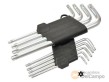 Blister de 9 llaves acodadas en l,torx-h largas, t10h - t50h