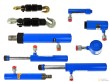 Estuche 7 cilindros hidraulicos extensibles de presión (2 tn - 5 tn -2 tn -4 tn - 10 tn - 4 tn - 10 tn ) + 2 ganchos de tiro dobles