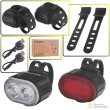 Estuche de 2 luces led con abrazadera de sujección impermeables, carga usb ipx4