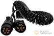 Cable extensible en espiral de 5 m. con 2 enchufes 7 contactos para remolque ( 4 machos+3 hembras)
