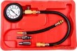 Estuche compresimetro gasolina (0 - 20 bar / 0 - 300 psi) + 2 conectores m10 - m14 + manguera con racores