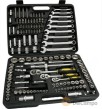 Estuche 138 pcs 1/2" + 3/8" +1/4" (carracas + vasos cortos y largos hex metrica y sae & tipo torx e + puntas 8 mm planas - ph - pz - allen - torx + 9 llaves combinadas (8 - 19 mm.)