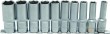 Regleta 10 vasos largos 1/2" hex. *protorque*, (10 - 12 -13 - 14 - 15 - 17 - 19 - 21 - 22 - 24 mm.)
