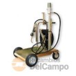 Carro porta-bidones con bomba neumatica y pistola digital de suministro de aceite + enrrollador automatica de manguera en carcasa metálica 8x12 mm x 15 m, max. 220 kg.