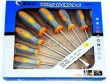 Estuche 9 destornilladores planos y phillips con mango bimateria gris/naranja gran agarre (pl8 x 200 - pl6 x 125 - pl5 x 100 - pl5 x 75 - pl3 x 75 mm. - ph2 x 125 - ph1 x 100 - ph1 x 75 - ph0 x 75 m