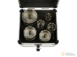 Estuche 6 coronas con broca centradora de acero/titanio para corte de metal, ø 22 - 65 mm.